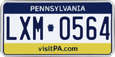 PA license plate LXM0564