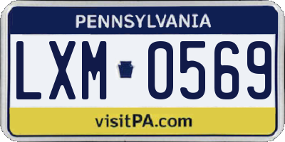 PA license plate LXM0569
