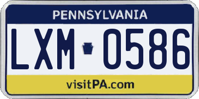 PA license plate LXM0586