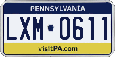 PA license plate LXM0611