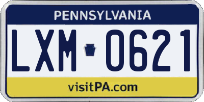 PA license plate LXM0621