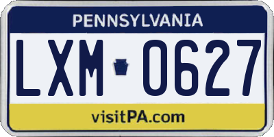 PA license plate LXM0627