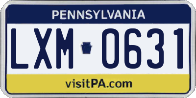 PA license plate LXM0631