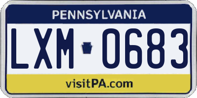 PA license plate LXM0683
