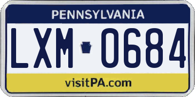 PA license plate LXM0684