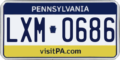 PA license plate LXM0686