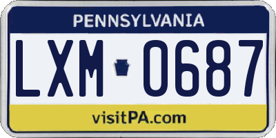 PA license plate LXM0687