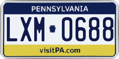 PA license plate LXM0688