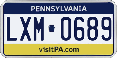 PA license plate LXM0689