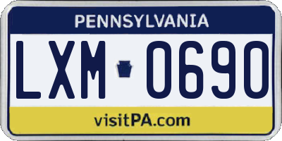 PA license plate LXM0690