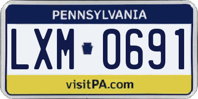 PA license plate LXM0691