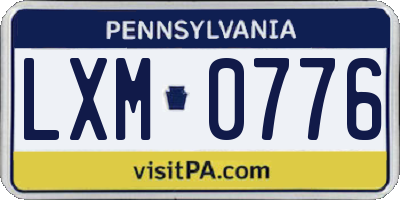 PA license plate LXM0776