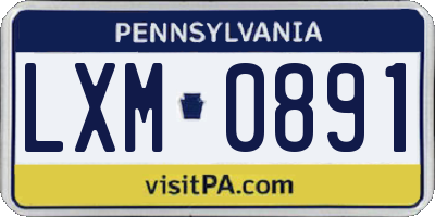 PA license plate LXM0891