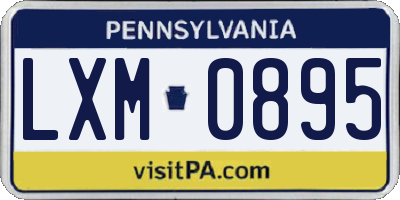 PA license plate LXM0895