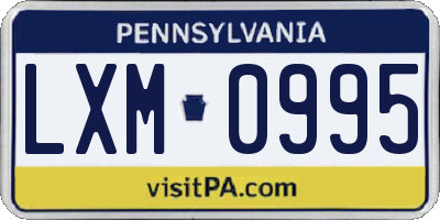 PA license plate LXM0995