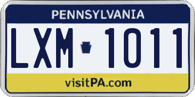 PA license plate LXM1011