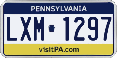 PA license plate LXM1297
