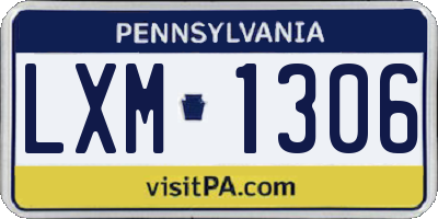 PA license plate LXM1306