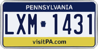 PA license plate LXM1431
