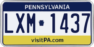PA license plate LXM1437