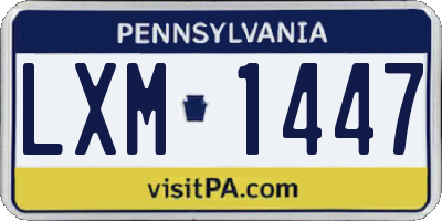 PA license plate LXM1447