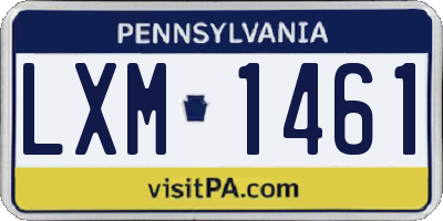 PA license plate LXM1461