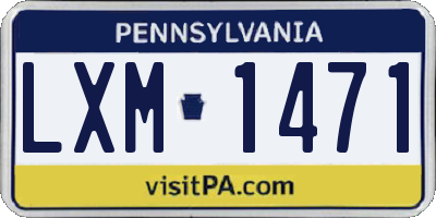 PA license plate LXM1471