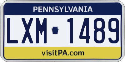 PA license plate LXM1489