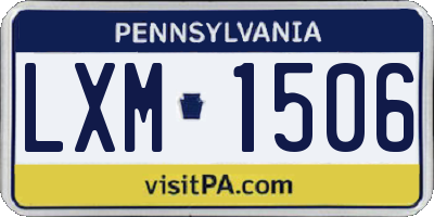 PA license plate LXM1506