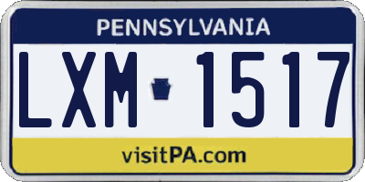 PA license plate LXM1517