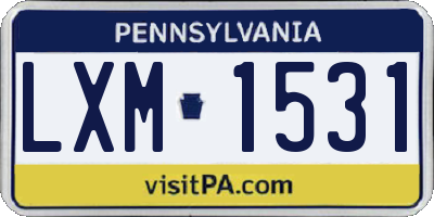 PA license plate LXM1531