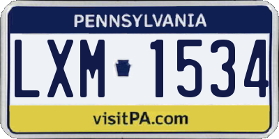 PA license plate LXM1534