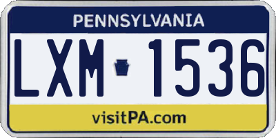 PA license plate LXM1536