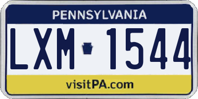 PA license plate LXM1544