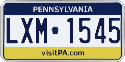 PA license plate LXM1545
