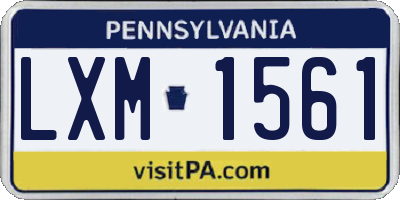 PA license plate LXM1561