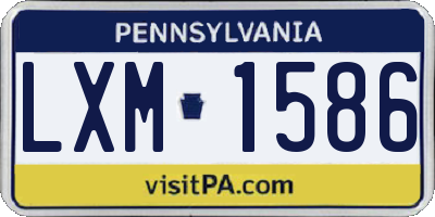 PA license plate LXM1586