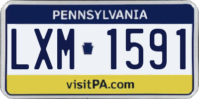 PA license plate LXM1591