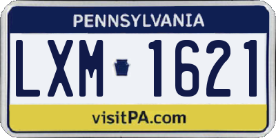 PA license plate LXM1621