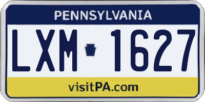 PA license plate LXM1627