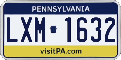 PA license plate LXM1632