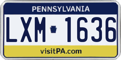 PA license plate LXM1636