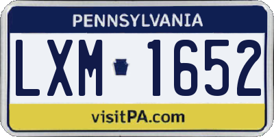 PA license plate LXM1652