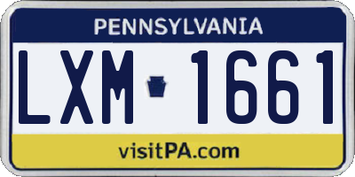 PA license plate LXM1661