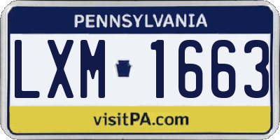 PA license plate LXM1663