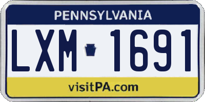 PA license plate LXM1691