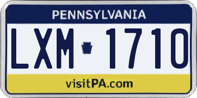 PA license plate LXM1710