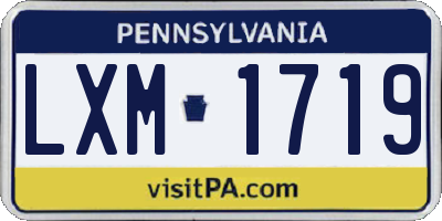PA license plate LXM1719