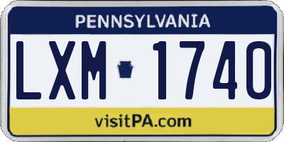 PA license plate LXM1740