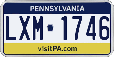 PA license plate LXM1746